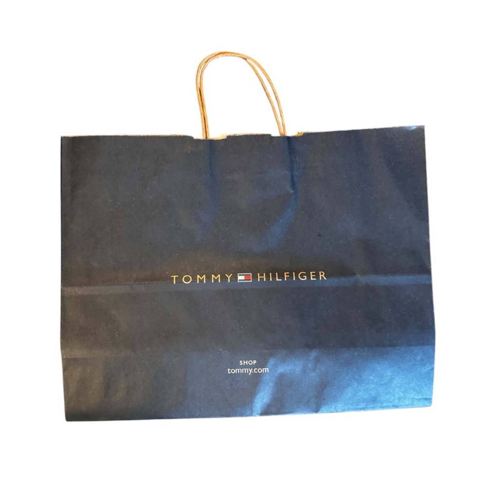 Tommy Hilfiger Blue Tote Bag with Gold Handles